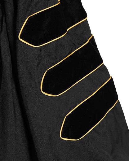 Deluxe Doctoral Academic Gown Only - Black with Gold Piping - Graduation Seller