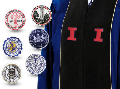 Custom Deluxe Doctoral Gown - Velvet Split - Graduation Seller