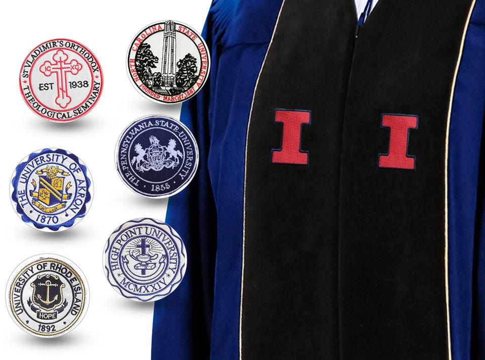 Custom Deluxe Split Velvet Doctoral Gown, Tam & Hood Package - Graduation Seller