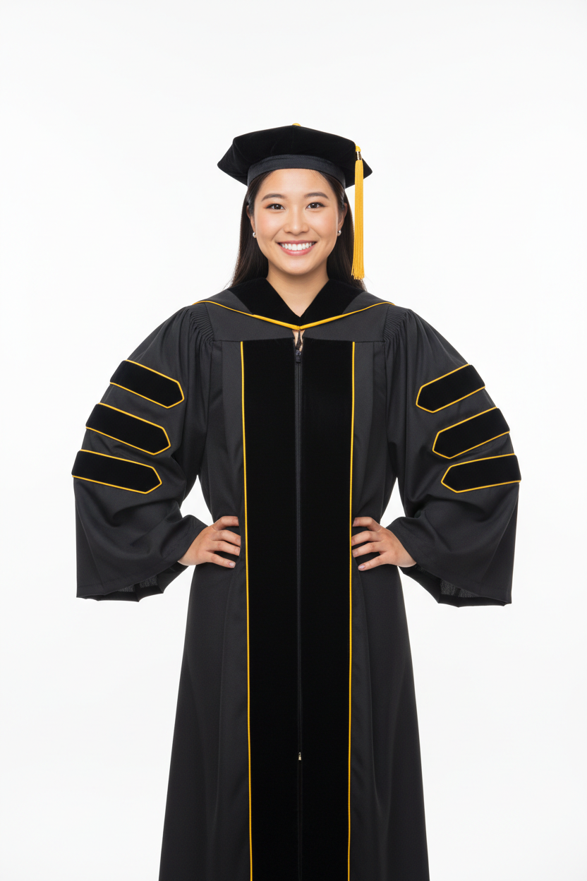 Doctoral Gown for UC San Diego Graduation 模特展示图