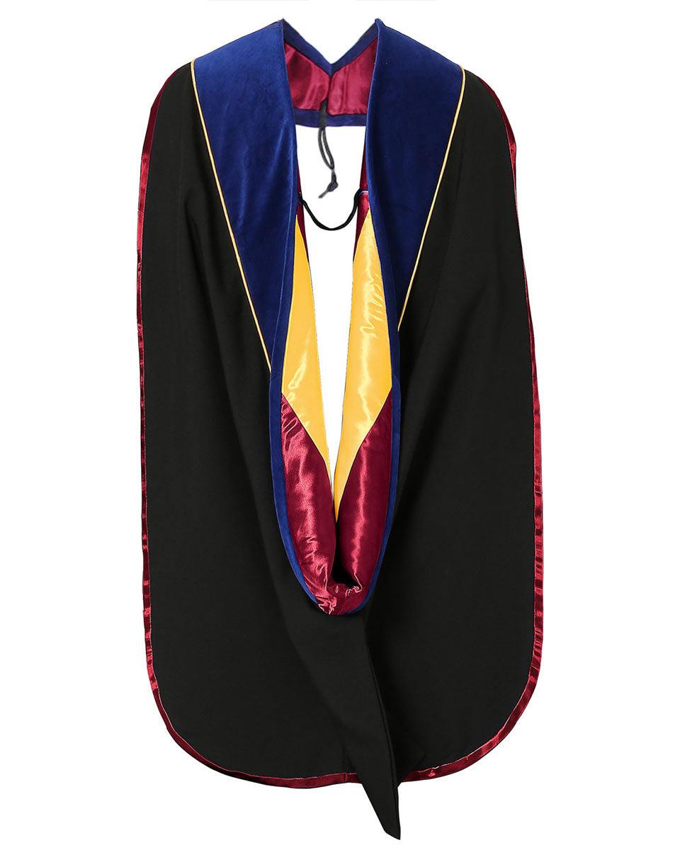 Deluxe PHD Doctoral Hood with Gold Piping - 10 Color Combinations Available - Graduation Seller