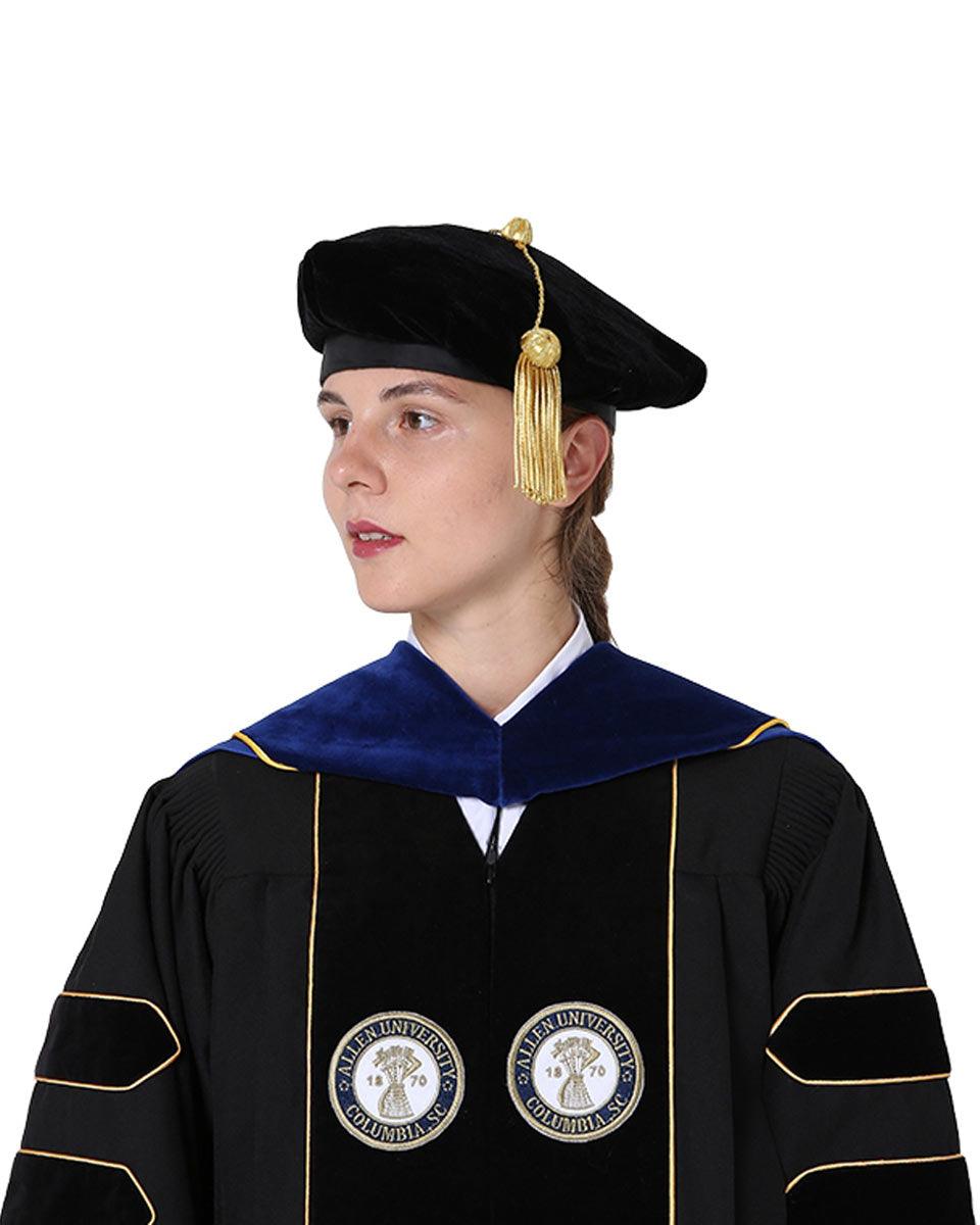Deluxe PHD Doctoral Hood with Gold Piping - 10 Color Combinations Available - Graduation Seller