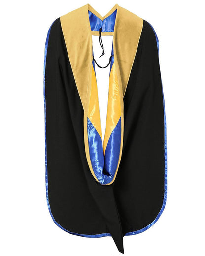 Deluxe PHD Doctoral Hood with Gold Piping - 10 Color Combinations Available - Graduation Seller