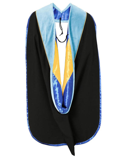 Deluxe PHD Doctoral Hood with Gold Piping - 10 Color Combinations Available - Graduation Seller