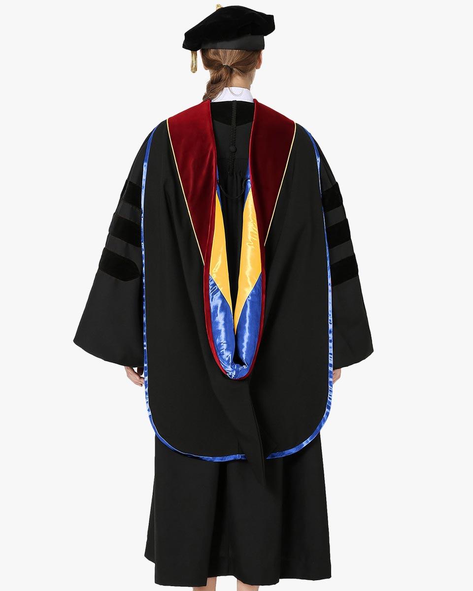 Deluxe Doctoral Tam, Gown & Hood Package - Scarlet - Graduation Seller