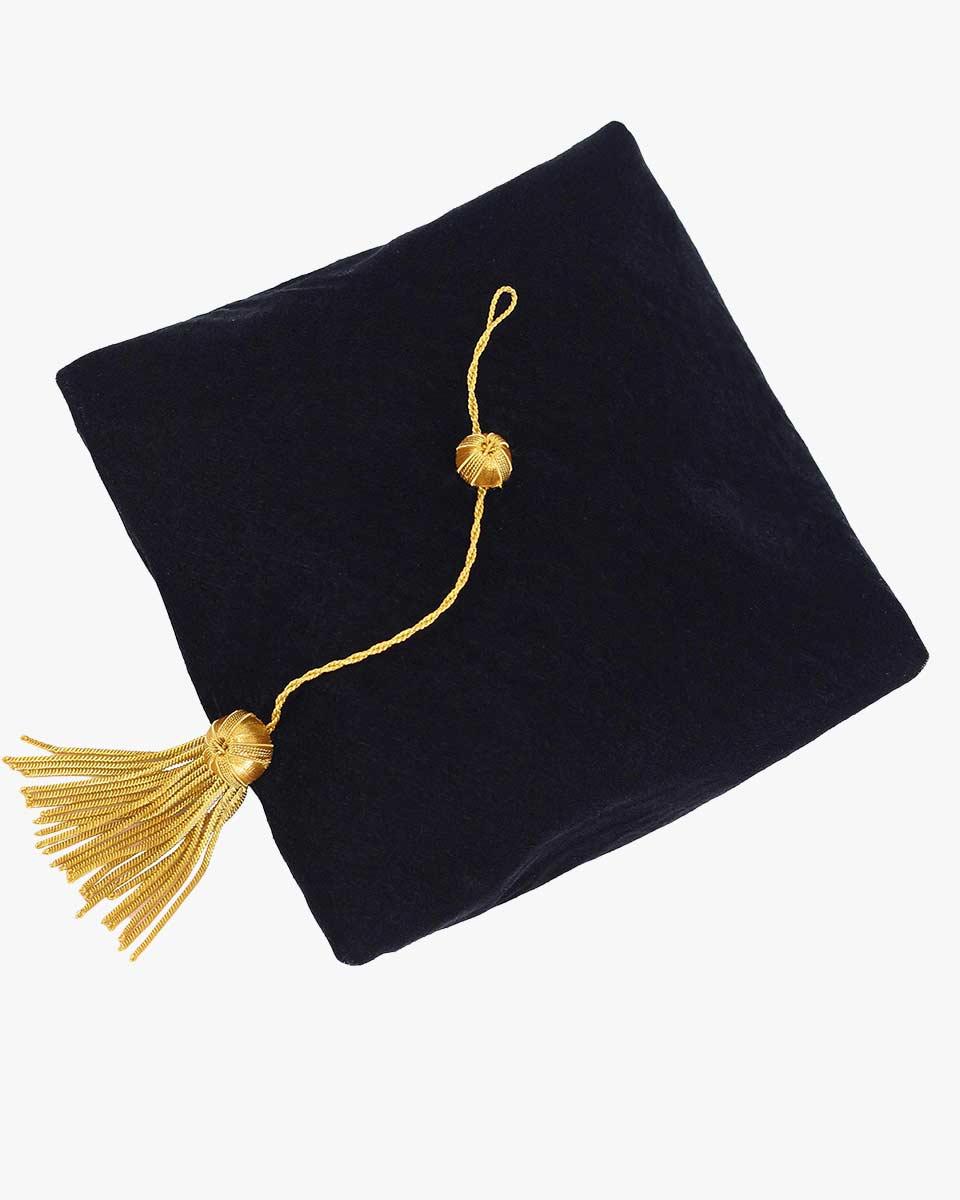 Black Deluxe Doctorate Tam – 4-6-8 Sided Available - Graduation Seller