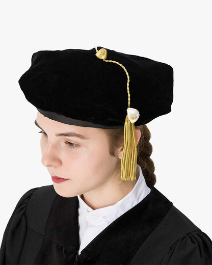 Black Deluxe Doctorate Tam – 4-6-8 Sided Available - Graduation Seller