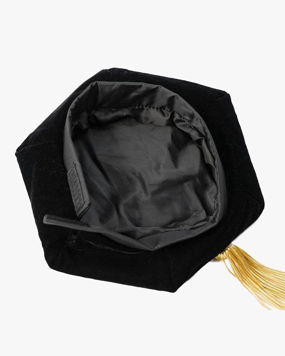 Black Deluxe Doctorate Tam – 4-6-8 Sided Available - Graduation Seller