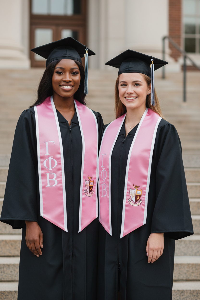 Gamma Phi Beta Trimmed Stole with Crest