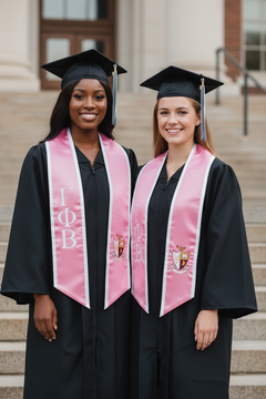 Gamma Phi Beta Trimmed Greek Lettered Stole with Crest