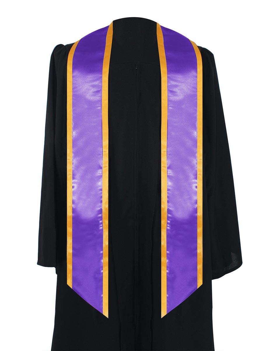Graduation Stole Angled End With Trim - 11 Colors Available - Graduation Seller