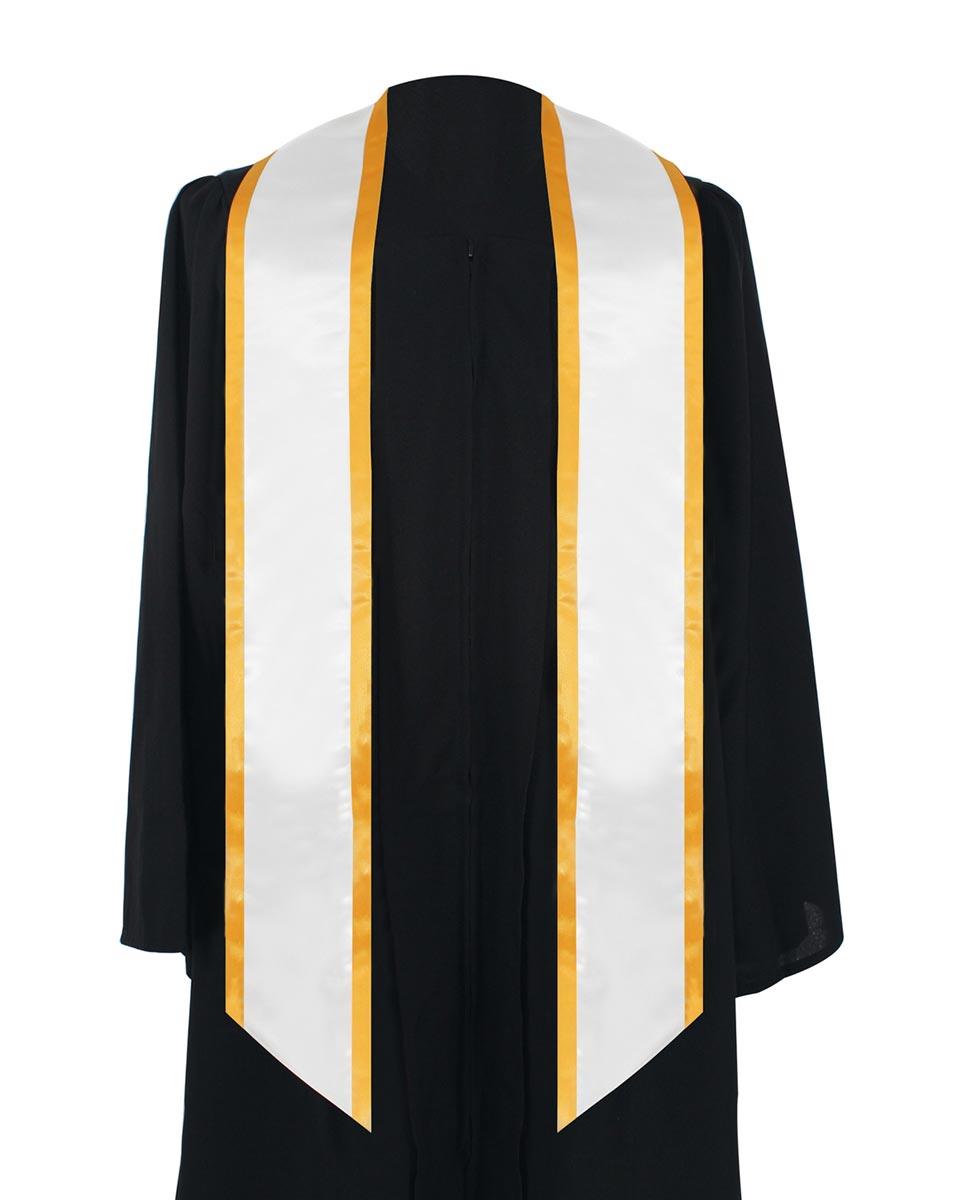 Graduation Stole Angled End With Trim - 11 Colors Available - Graduation Seller