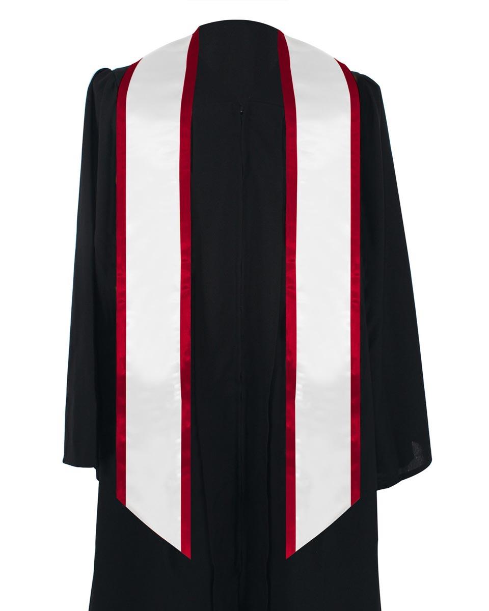 Graduation Stole Angled End With Trim - 11 Colors Available - Graduation Seller