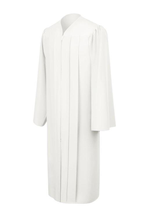 Matte White High School Gown - Graduation Seller