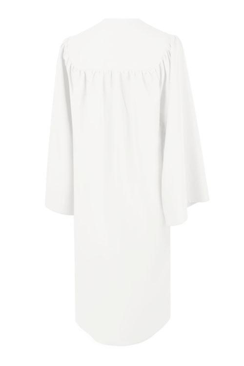 Matte White Junior High/Middle School Gown - Graduation Seller