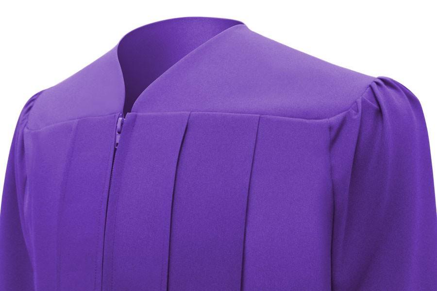 Matte Purple High School Gown - Graduation Seller