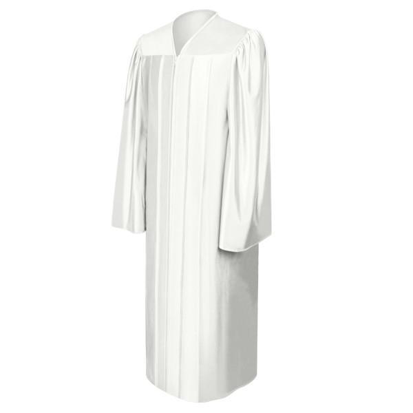 Shiny White High School Gown - Graduation Seller