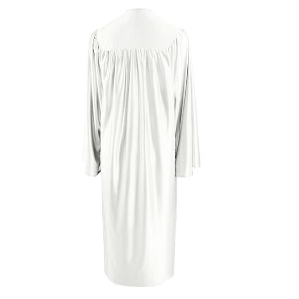 Shiny White Elementary Gown - Graduation Seller