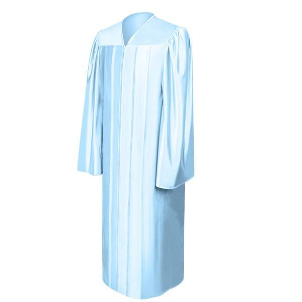 Shiny Light Blue High School Gown - Graduation Seller