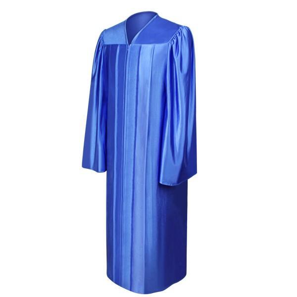 Shiny Royal Blue High School Gown - Graduation Seller