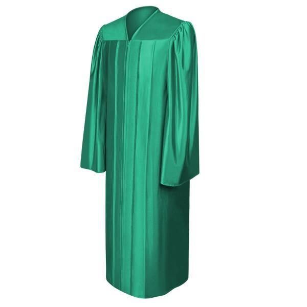 Shiny Emerald Green High School Gown - Graduation Seller