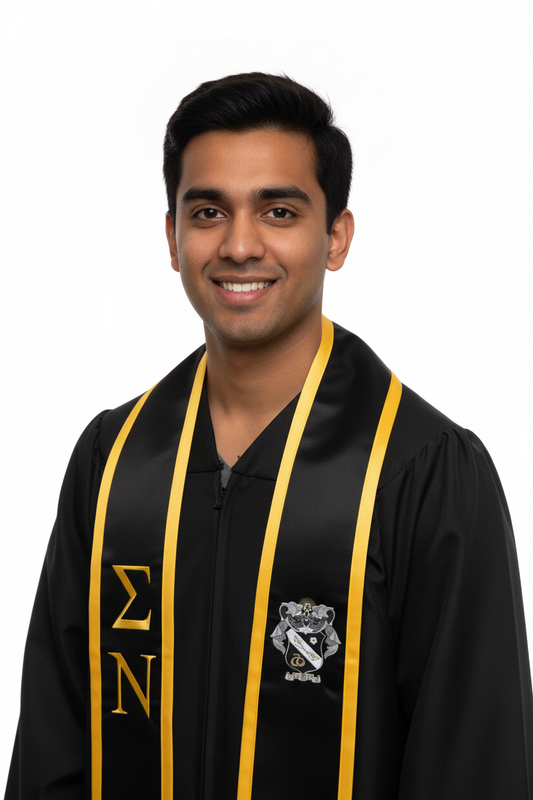 Sigma Nu Trimmed Stole W/ Crest model display