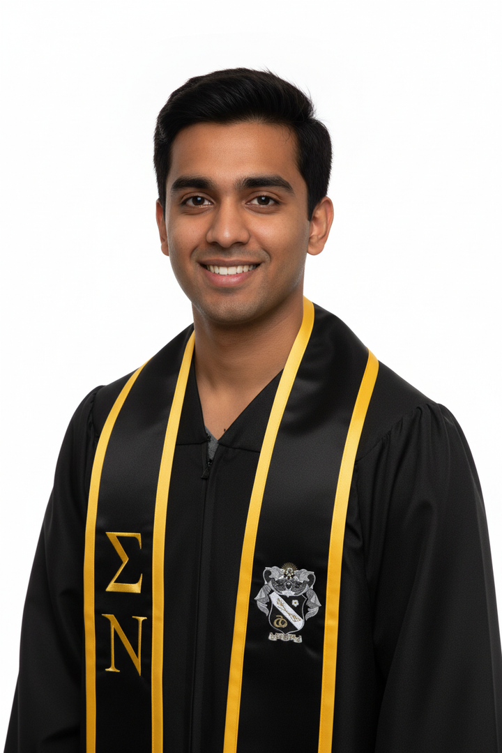 Sigma Nu Trimmed Stole W/ Crest model display