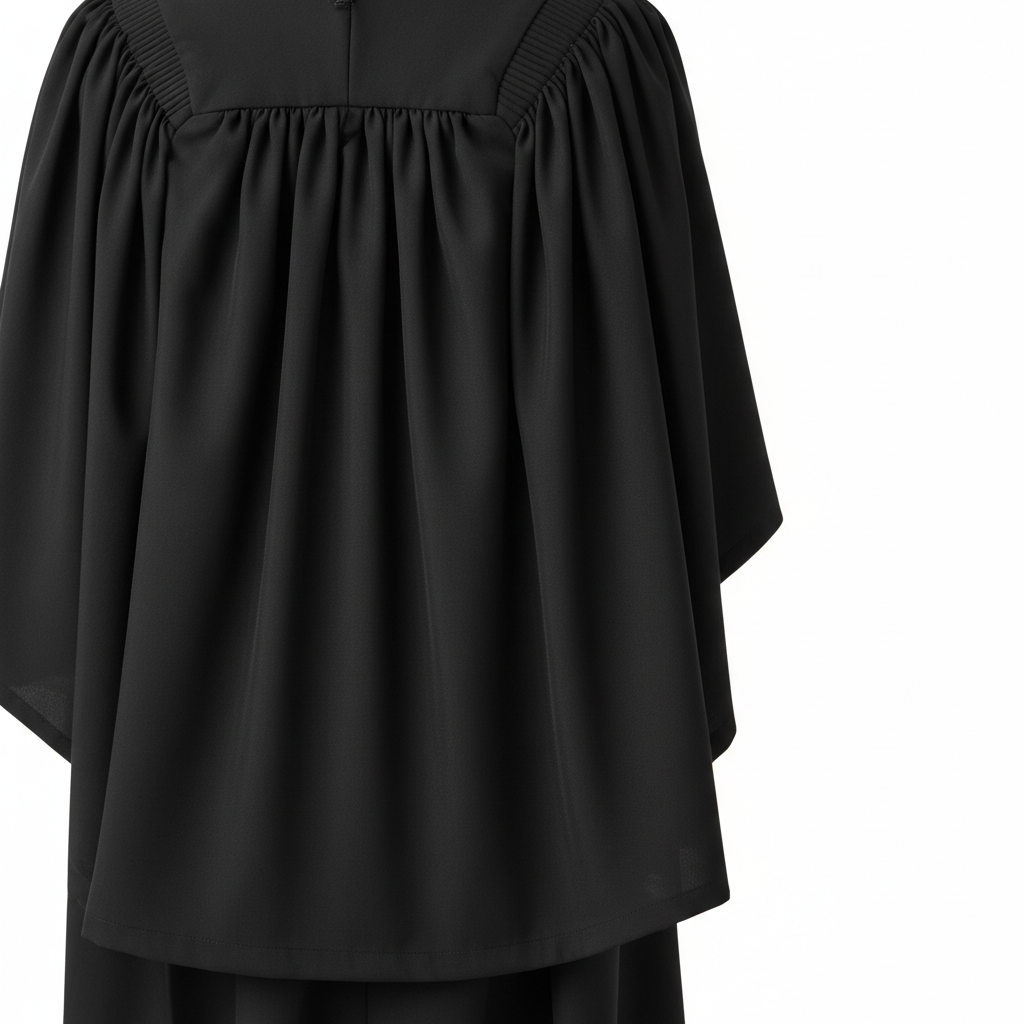 UK British Economy Bachelor Academic Graduation Gown - Back Pleat Detail