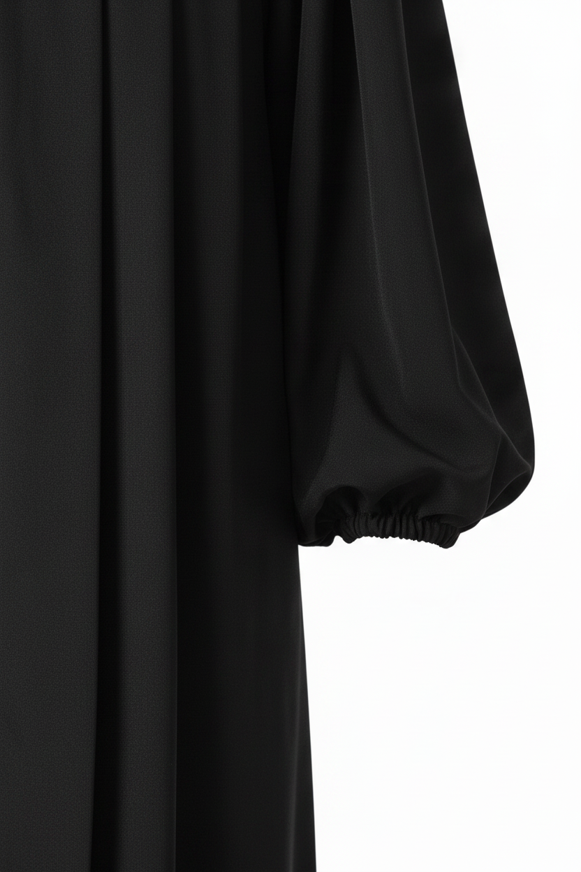 Matte Black Clergy & Choir Robe with Elastic Cuffs