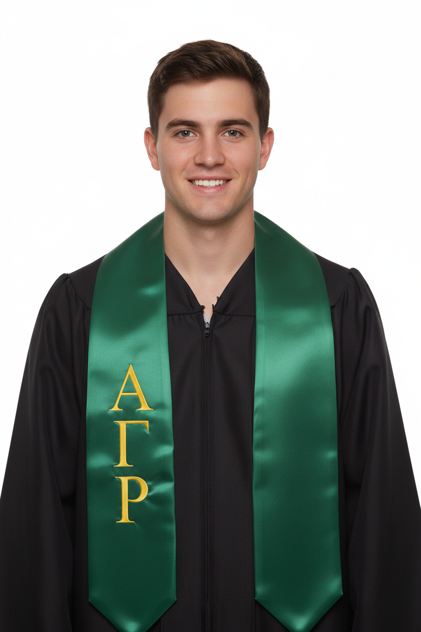 Alpha Gamma Rho Greek Lettered Stole model display