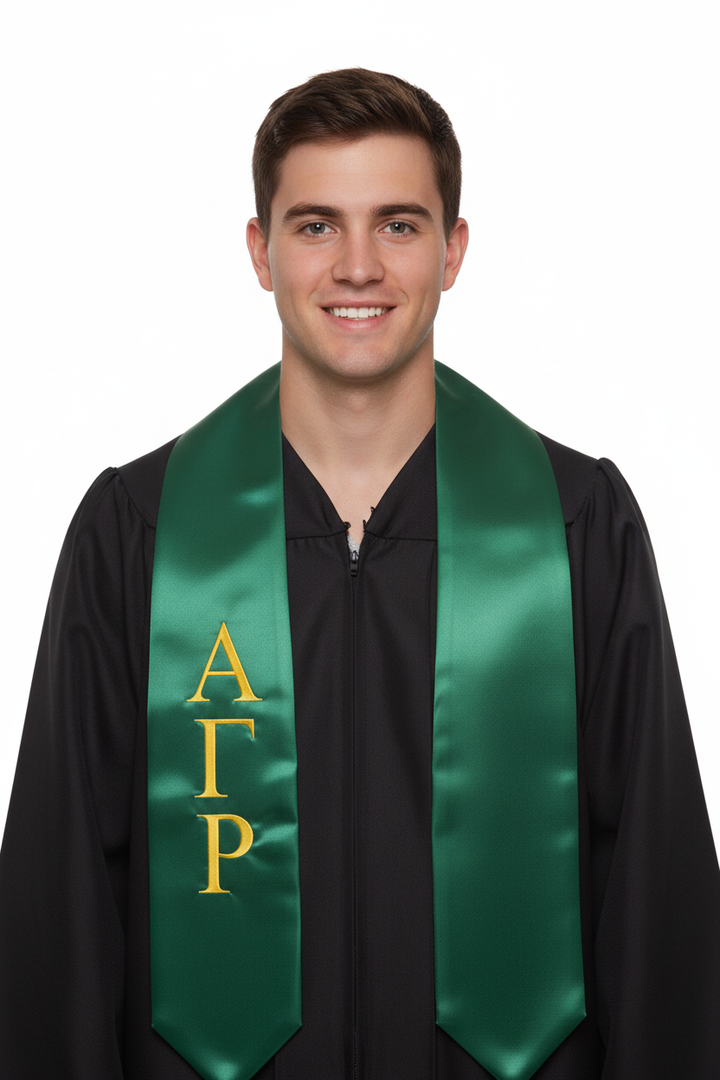 Alpha Gamma Rho Greek Lettered Stole model display