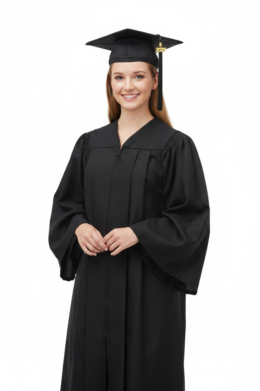 Deluxe Masters Graduation Cap and Gown model display
