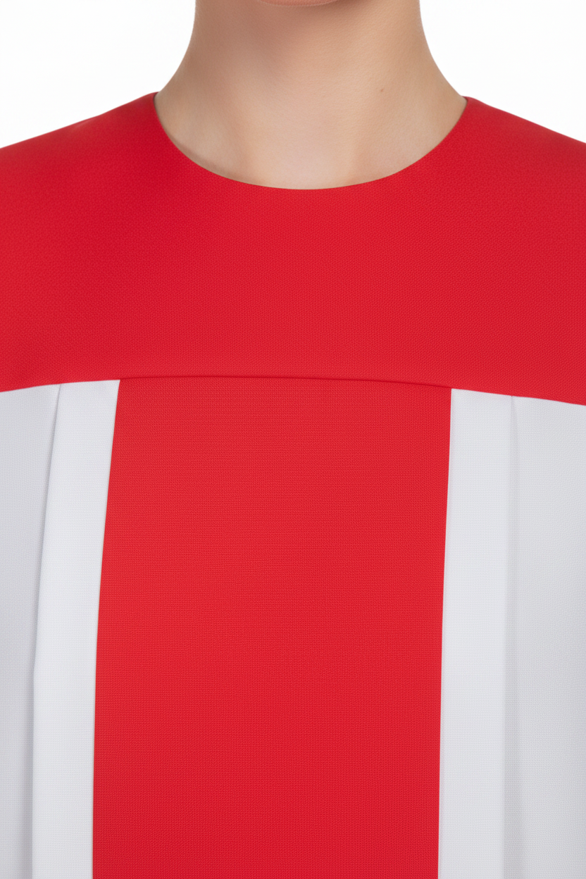 Two-Tone Choir Robe White & Red | Center Panel & Sleeve Trim | Church Choir Stage Graduation Cosplay | M-XXXL | 1000g