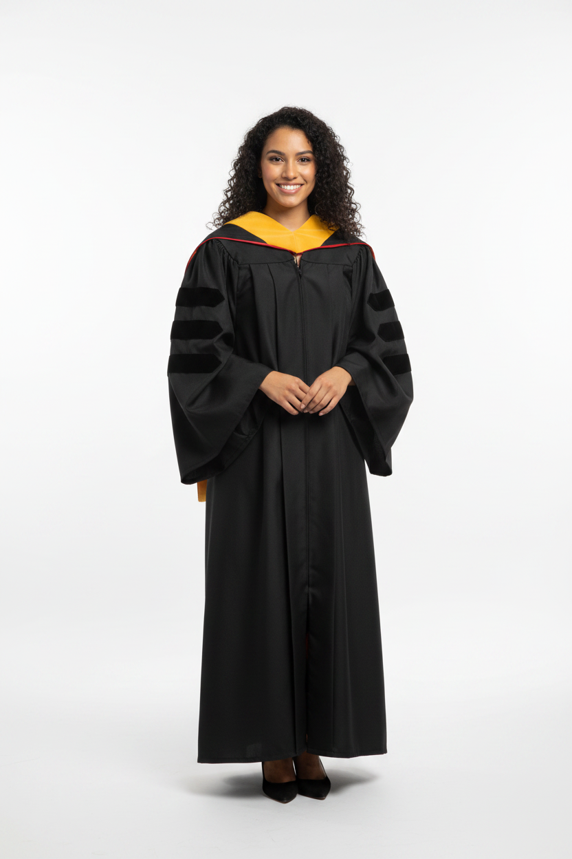 Doctor of Science Hood - Red & White model display