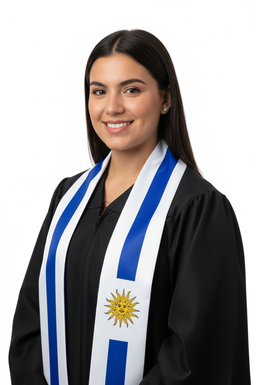 Uruguay Graduation Stole model display