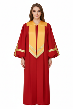 Premium Golden Yoke Lantern Sleeve Choir Robe