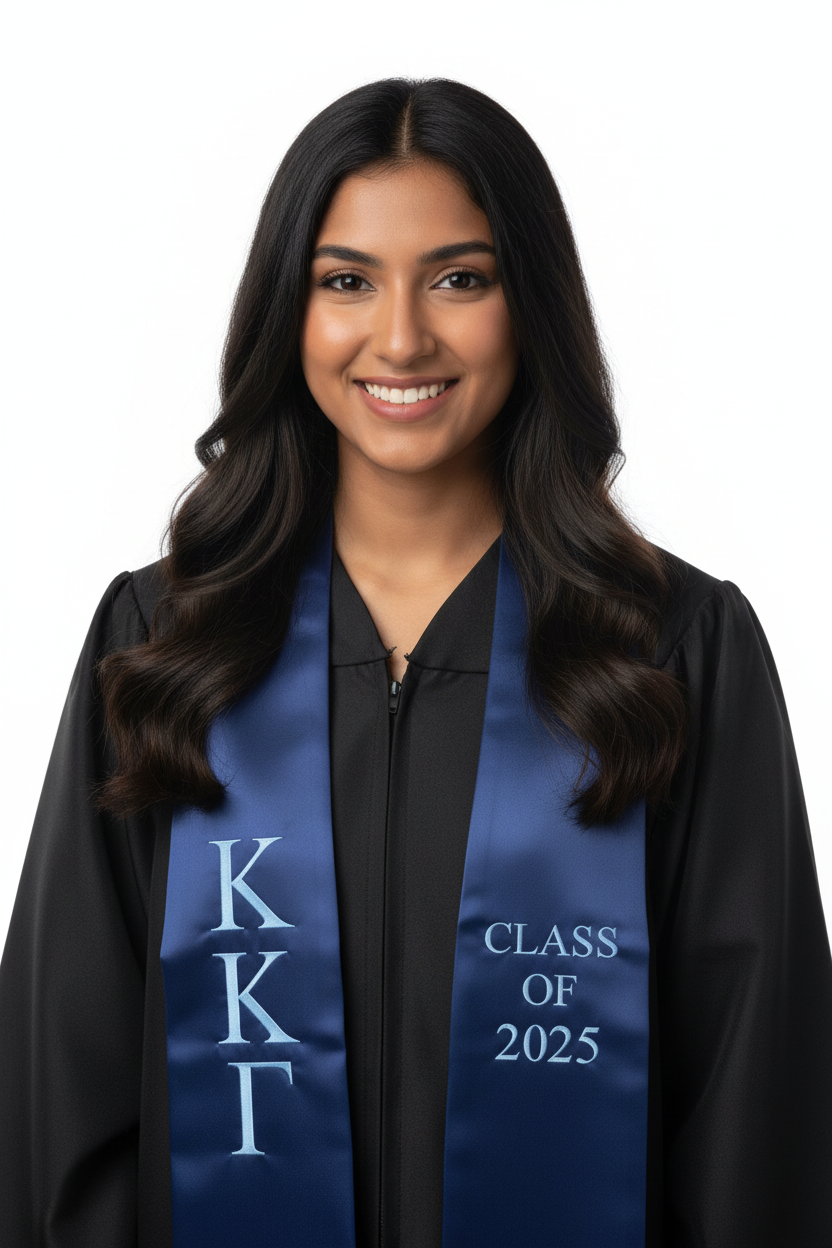 Kappa Kappa Gamma Lettered Stole W/ Year model display