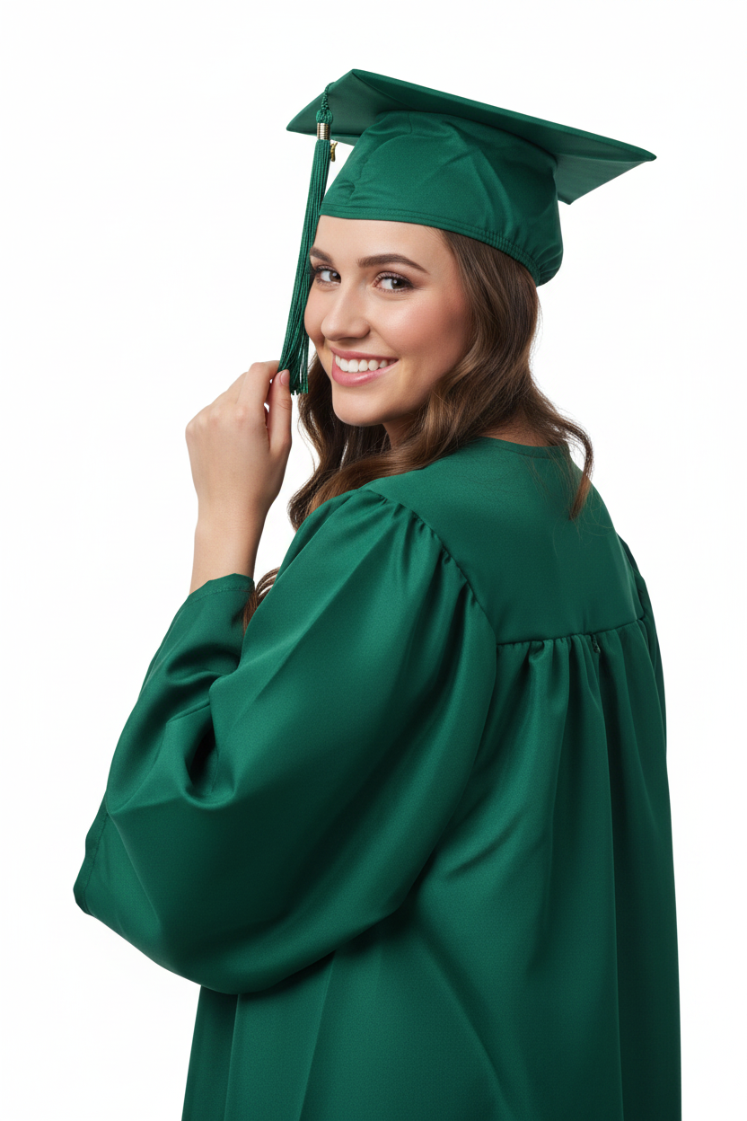 Matte Hunter High School Cap - Model Display