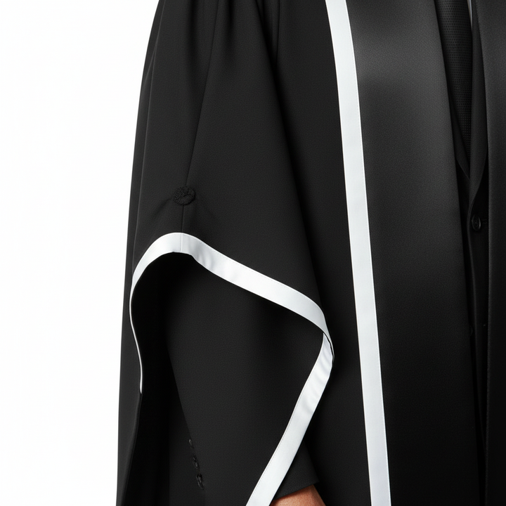 UK PhD Doctoral Gown - Sleeve Drape and Fabric Quality Detail