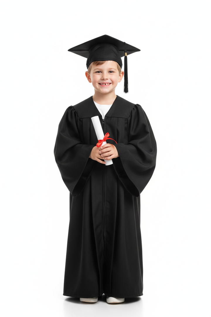 Matte Black Elementary Gown - Model Shot