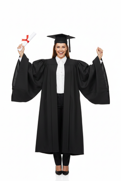 Classic Gathered UK British Bachelor Graduation Gown & Mortarboard