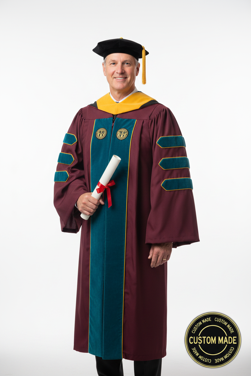 Custom Faculty Regalia Package for Cal State Fullerton model display