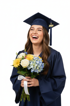 Matte Navy Blue High School Cap & Tassel