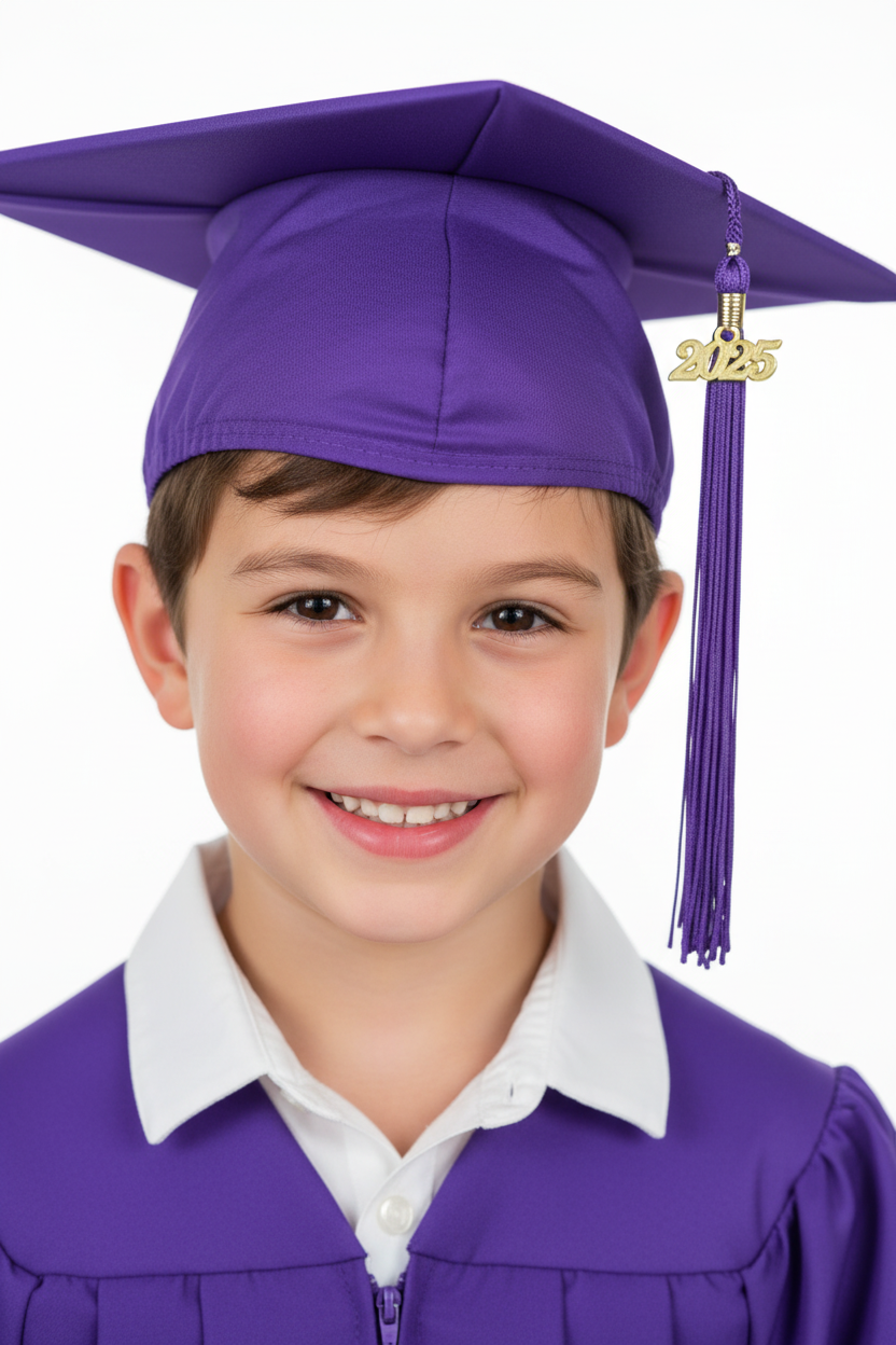 Matte Purple Elementary Cap - Model Shot
