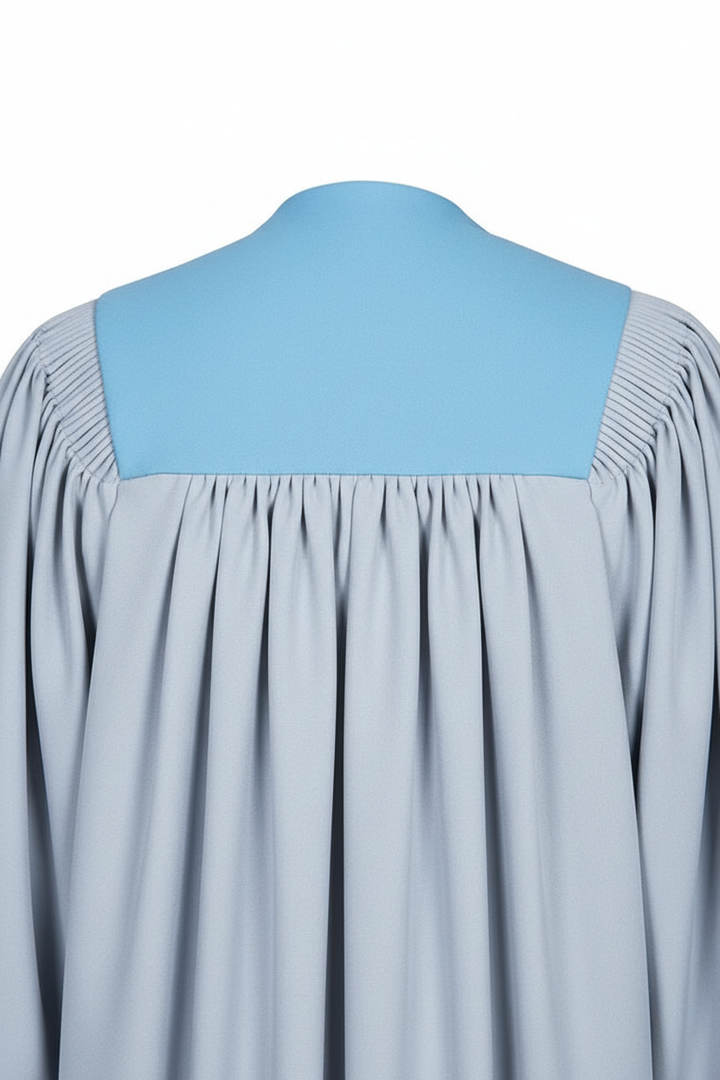 Premium Two-Tone Lantern Sleeve Choir Robe - Silver & Blue