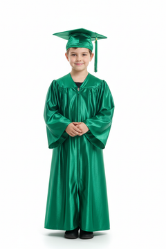Shiny Emerald Green Elementary Cap & Gown