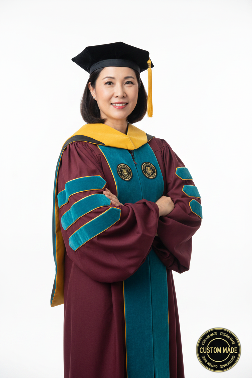 Custom Faculty Regalia Package for San Francisco State model display