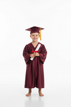 Shiny Maroon Elementary Gown