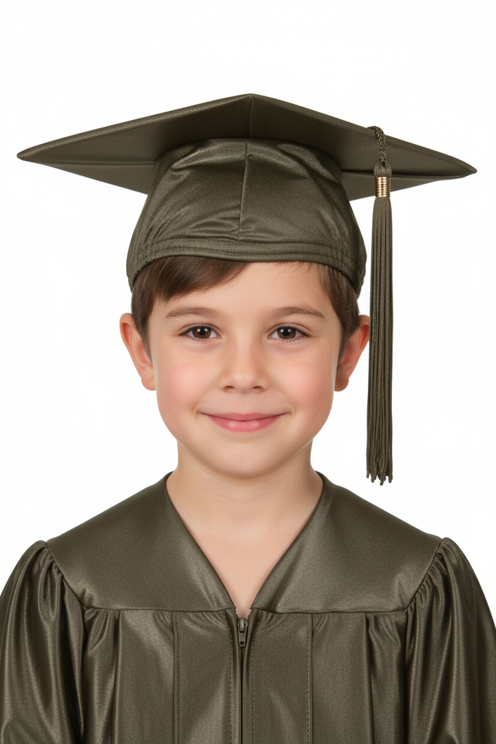 Shiny Brown Elementary Cap & Tassel - Model Shot