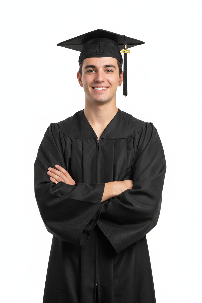 10 Matte High School Cap and Tassel - Model Display